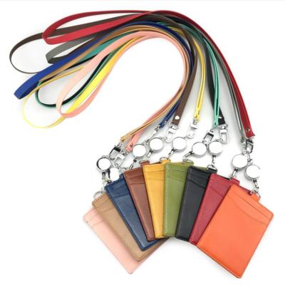 China Wholesale Custom Gift Logo Custom Size And Color Lanyard With Badge Reel Polyester PU ID Neck Promotional for sale