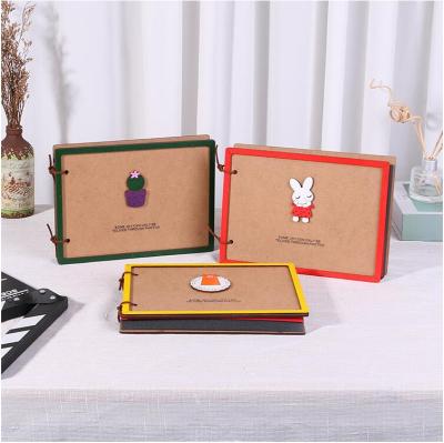 China Promotional Gift Advertising DIY Wooden Photo Album Frame 30 Paper Pages Inside Custom Color And Logo for sale