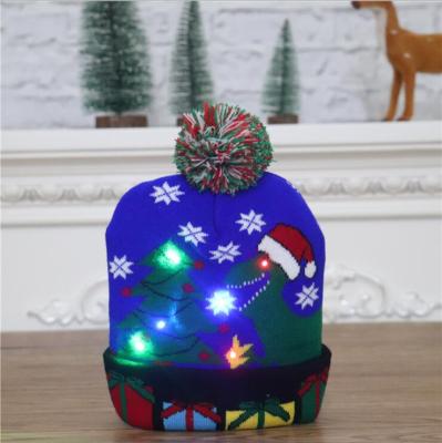 China COMMON Fashion LED Beanie Christmas Knitted Bucket Winter Custom Logo And Color Knitting Hat for sale