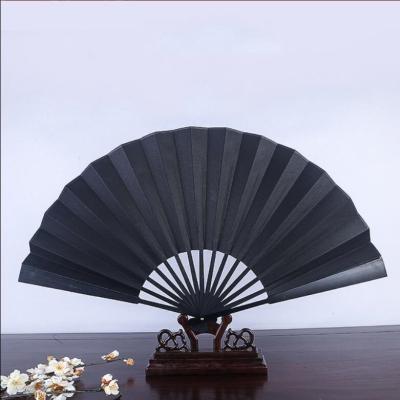 China Large Praise China Hand Fan Promotional Bamboo Nylon Cloth Fan Folding Hand Held Fans For Advertising Gift Business Folk Handmade OEM for sale