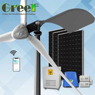 China Trifásico no sistema de gerador solar híbrido 5KW da turbina eólica da grade à venda
