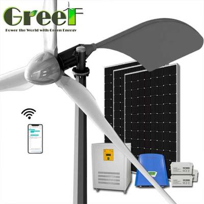 China Sistema de gerador de turbina eólica solar híbrida de baixa rotação por minuto na rede 5KW à venda