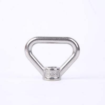 China Heavy Industry M10 M12 SS316 304 Triangle Bow Nut Round Ring Lifting Eye Nut For Rope Fitting for sale