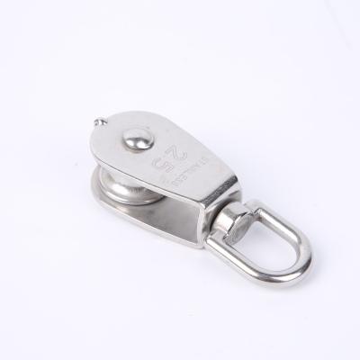 China Hotels 316 304 Stainless Steel Single Sheave Eye swivel pulley block single for Wire Rope for sale