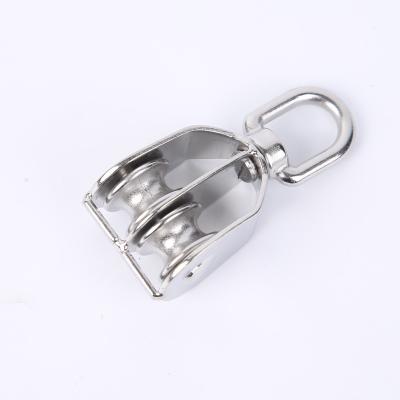 China Hotels 316 304 Stainless Steel Single Sheave Eye swivel double pulley block single for Wire Rope for sale