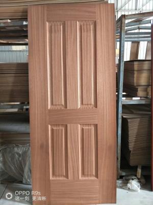 China Low Moisture Content Decorative Door Skins , Door Veneer Skins Natural Sapele Moulded for sale