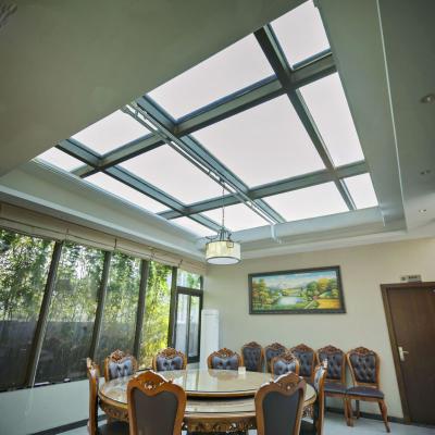 China Custom Folding Screen HEWEI Skylight Roof Glass Shading Thermal Insulated Tempered Heat Proof Building Glass Skylight Reflective Sound Roof for sale