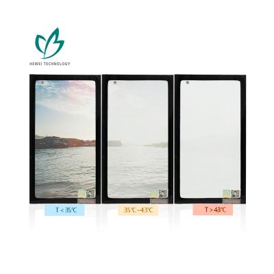 China Contemporary HEWEI High Tech Thermochromic Dynamic Sun Shading Building Glass Insulated Glass for sale