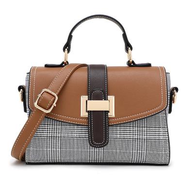 China Others Wholesale 2022 Fashion PU Plaid One-Shoulder Leather Handbag Single Messenger Bag for sale