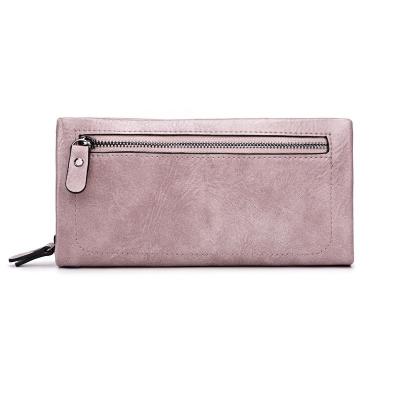 China Other cheap price fashion style solid color ladies card bag simple genuine leather material wallet for sale