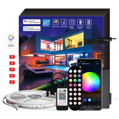 China LANDSCAPE NEW hot sell-16.4FT SMD5050 led strip lights WIFI APP +IR remote controller /Works with Amazon Alexa/Google Home/no waterproof for sale