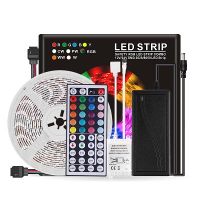 China Amazon LANDSCAPE / Ebay Hot Sale 5M/16.4ft RGB LED Strip Lights Set Kit 5050 150LEDs IP65 IP20 44 Keys Full Flexible IR Outdoor for sale