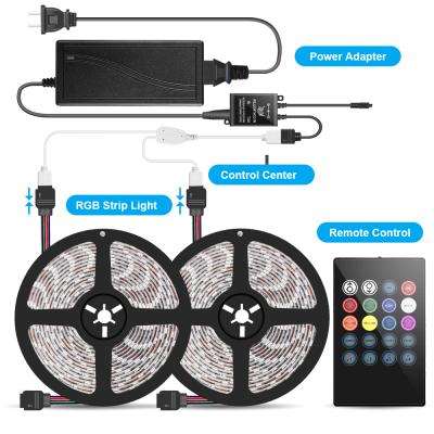 China LANDSCAPE Amazon/Ebay Hot Sale 5050 RGB LED Strip Light 10m SMD5050 5m*2roll+Music IR Remote Controller DC12V, for sale