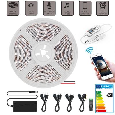 China Hot Selling LANDSCAPE Smart Wifi APP Led Strip Light 5050 Full Set Dimmer Color 300LEDs 16.4ft/5M for sale