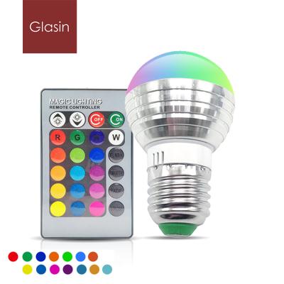 China Rechargeable Remote Control 3W RGB Warehouse Led Bulb Light For Stage Decoration for sale