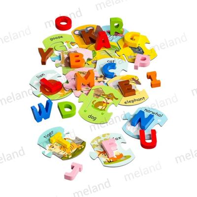 China Early Intellectual Wooden Cognitive Alphabet Party Game Kids Education Game for sale