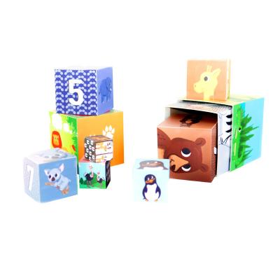 China 2021 Eco-friendly Material Popular Preschool Learning Toy Stacking Education Baby And Interlocking Cubes for sale