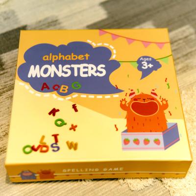 China Eco-friendly Material Spelling Kindergarten Reading English Alphabet Card Match Children Learning Language Toys Plastic Letters Game for sale