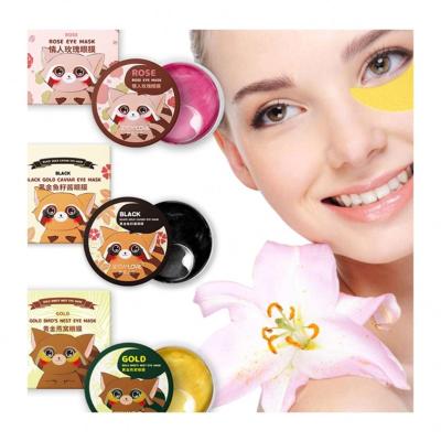 China Cute Anti-puffiness glitter gel animal eye cooling hot cold compress for dark circle antiarrugas eye gel patch for sale