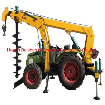 China Wooden Pole Erecting By Solar Ground Drill Earth Auger Hole Digger Spiral Piling Machine for sale