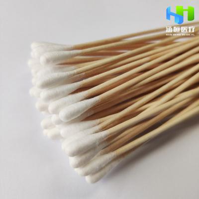 China HIGH QUALITY MEDICAL ABSORBENT COTTON PAD wooden stick absorbent cotton tip+ WITH WOODEN STICK for sale