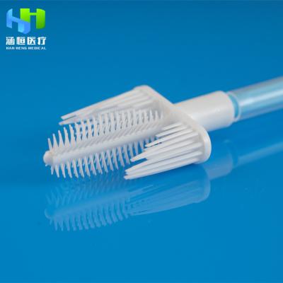 China Gynecological Cervical Brush Sampler Dual Head PP Rod Cervical Nylon Medical Gynecological Cervical Hair Brushes with CE-ISO Certificates for sale