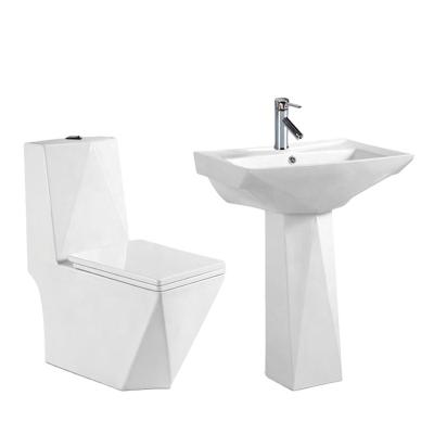 China Double-Flow Hot Selling Sanitary Ware Ceramic Toilet and Toilet Bowl One Piece Set Floor Standing Wash Basin for sale