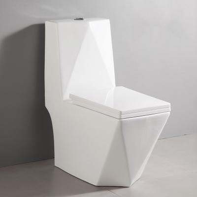 China Diamond Modern Cheap Oval One-Piece Toilet Commode WC Bathroom Double-Flow Bowl Floor Floor Porcelain Ceramic Toilet for sale