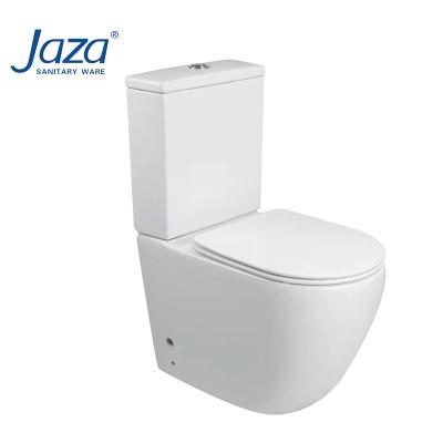 China Double-Flow Porcelain Closestool Bathroom Sanitary Ware Bathroom Sanitary Ware Water Closet Rimless Ceramic Modern Two-Piece Toilet for sale