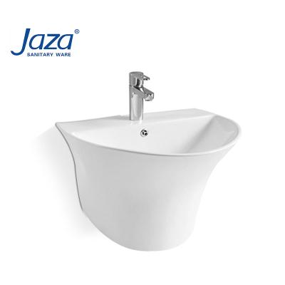 China Modern White Ceramic Bathroom Sink Corner Basin Price Small Size Wall Hung Basin for sale