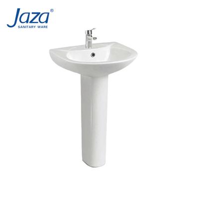 China Modern Nordic Modern Floor Standing Bathroom Basin Sink Floor Standing Hotel White Ceramic Pedestal Wash Basin for sale