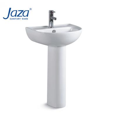 China Modern White Bathroom Sanitary Ceramic Sink Standing Floor Ware Pedestal Wash Basin For Sale for sale