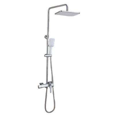 China With Sliding Bar Australian Standard Wall Mounted Brass Bath And Shower Faucets Chrome Shower Mixer Set Without Water Outlet for sale