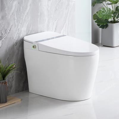 China Modern New Design Automatic Operation Sanitary Ware Tankless Sensor Flushing One Piece Toilet Bowl WC Automatic Intelligent Smart Toilet for sale