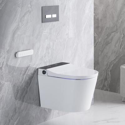 China Sanitary Ware European Style Wall Mounted Auto Wc Smart Auto Seat Automatic Intelligent Wall Hung Toilet To Wait for sale