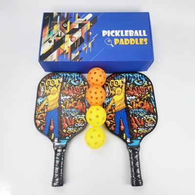 China Factory Price Lightweight Carbon Pickleball Paddle Padel Set With Cover And 40 Holes/26 Holes Pickleball Customized Logo for sale