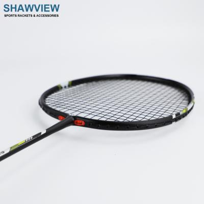 China Durable Type Shawview Full Carbon Black Graphic Matte Outdoor Badminton Racket for sale