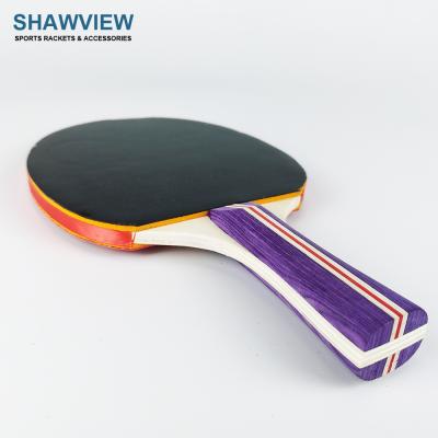 China Professional +Rubber Wooden Ping Pong Racket with 2 Balls for sale