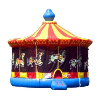 China PVC Tarpaulin Dome Commercial Inflatable Bouncer Castle Carousel Bounce House Bouncy Moonwalk 0.55mm Combo for sale