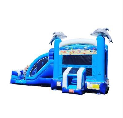 China PVC Tarpaulin 0.55mm Seaworld Inflatable Bouncer Castle Seaworld Ocean Bounce House Waterslide Combo for sale