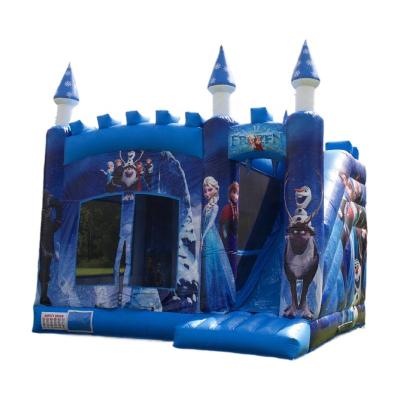 China 0.55mm PVC Tarpaulin Carnival Ice Princess Queen Tower Jumping Castle and Slide Theme Bouncy Castle Combo for sale