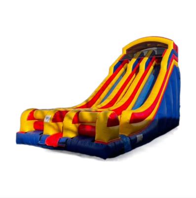 China 0.55mm PVC Tarpaulin New Design Inflatable Slide Bouncers Jumping Thunder Alley Double Slide Inflatable Dry Slides for sale