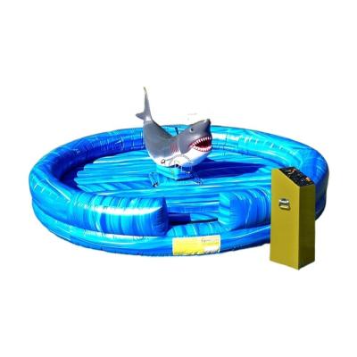 China PVC 0.55mm PVC Tarpaulin Inflatable Mechanical Rental Bulls Great White Shark Mechanical Ride For Sale for sale