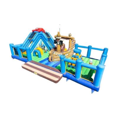 China Big Amusement 0.55mm PVC Tarpaulin Pirate Castle City Boat Sea Life Inflatable World Theme Inflatable Bouncers Bounce House Big Play Parks for sale