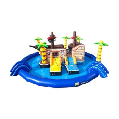 China Commercial Outdoor Movable Inflatable Water Park Waterpark Aqua Park For Sale 0.55mm PVC Tarpaulin Giants Waterworld Pirateship Swimming Pool for sale