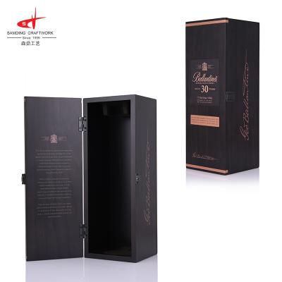 China Custom Hot Selling Handmade Europe Whiskey Craft Logo Luxury Gift Packaging Hot Stamping Wooden Boxes for sale