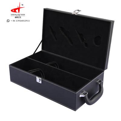 China High End Black Luxury Leather Unique Portable With Lock Luxury Watch Organizer Box for sale