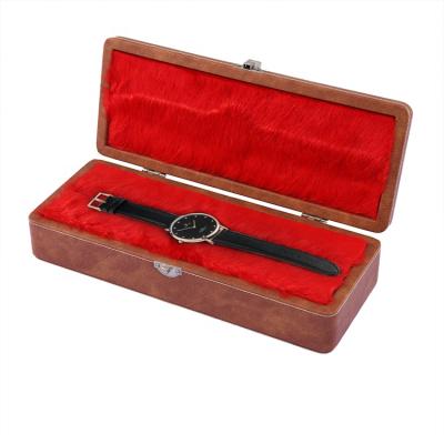 China SAMDING Handmade Leather Watch Boxes Luxury Simple Packaging PU Leather Watch Box for sale