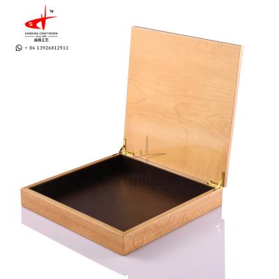 China SAMDING Handmade Luxury Orange Rectangle Customized Fancy Wooden Box For Dates Fruit Date Packing Box for sale