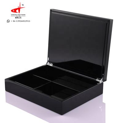 China Handmade Classic Glossy Custom Wooden Box Dates Boxes With Divider for sale